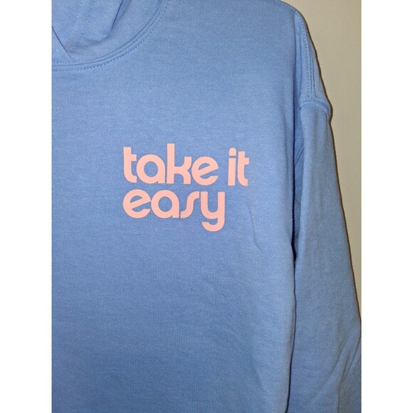 NEW! Girl's Grayson Threads Take It Easy Blue & Pink Hooded Sweatshirt, Size M - Picture 3 of 10